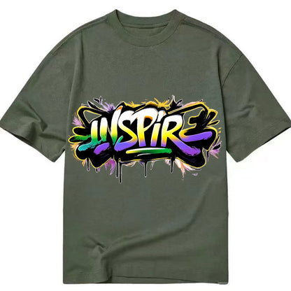 Bold typography design - "INSPIRE" - motivating others, being the spark - Classic T-shirt - Army Green