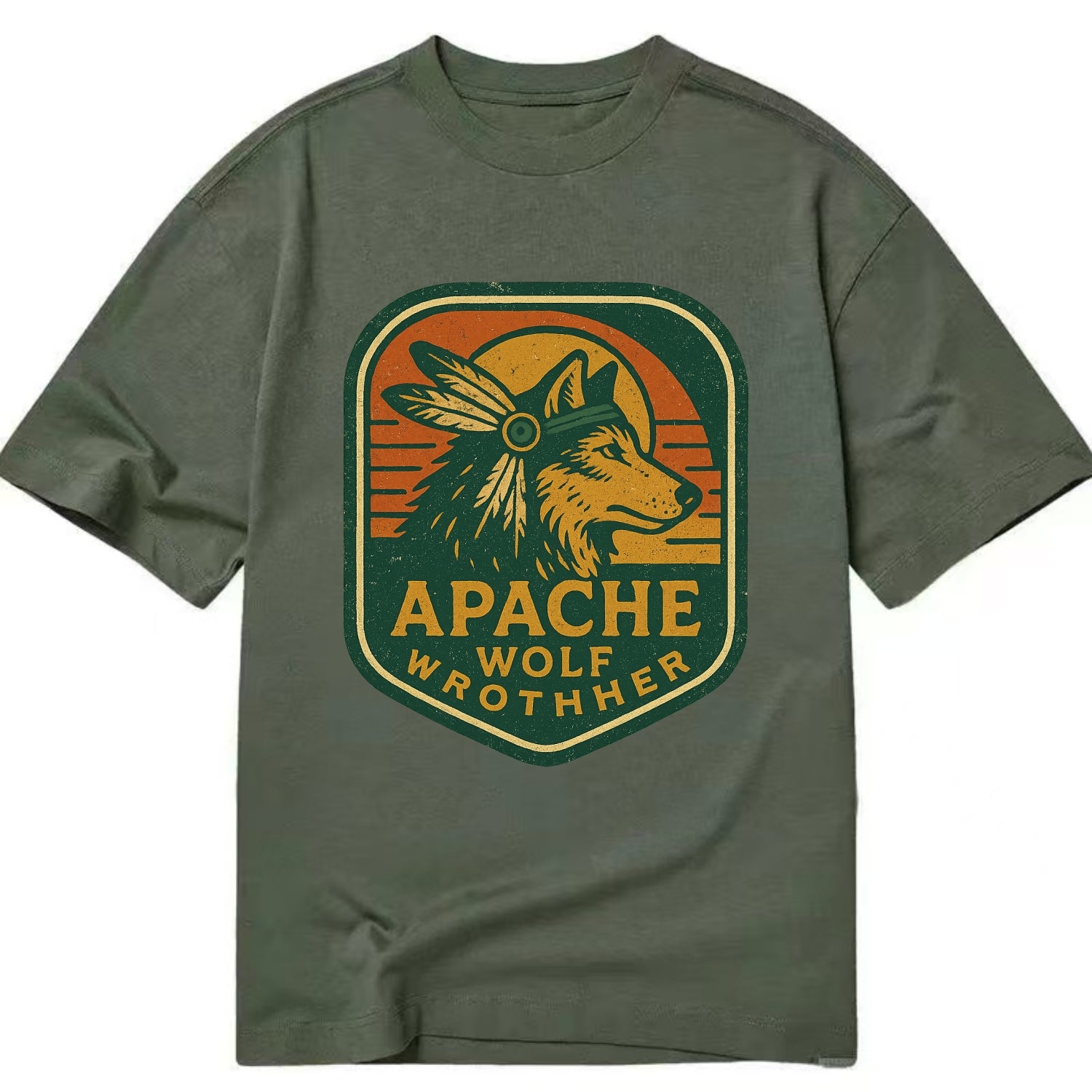 Apache Wolf Brother  - Classic T-shirt - Army Green