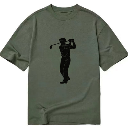 Golfer mid-swing with driver - Classic T-shirt - Army Green