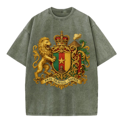 Cameroon Royal Logo  - Vintage T-shirt - Army Green