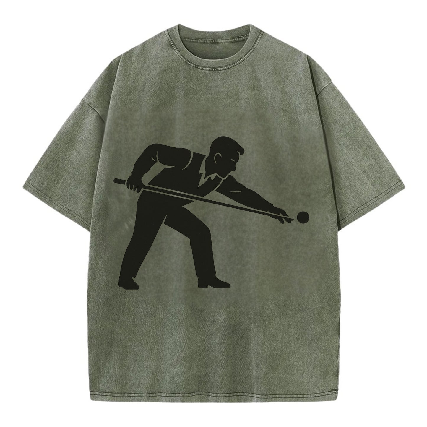 Pool player lining up shot - Vintage T-shirt - Army Green