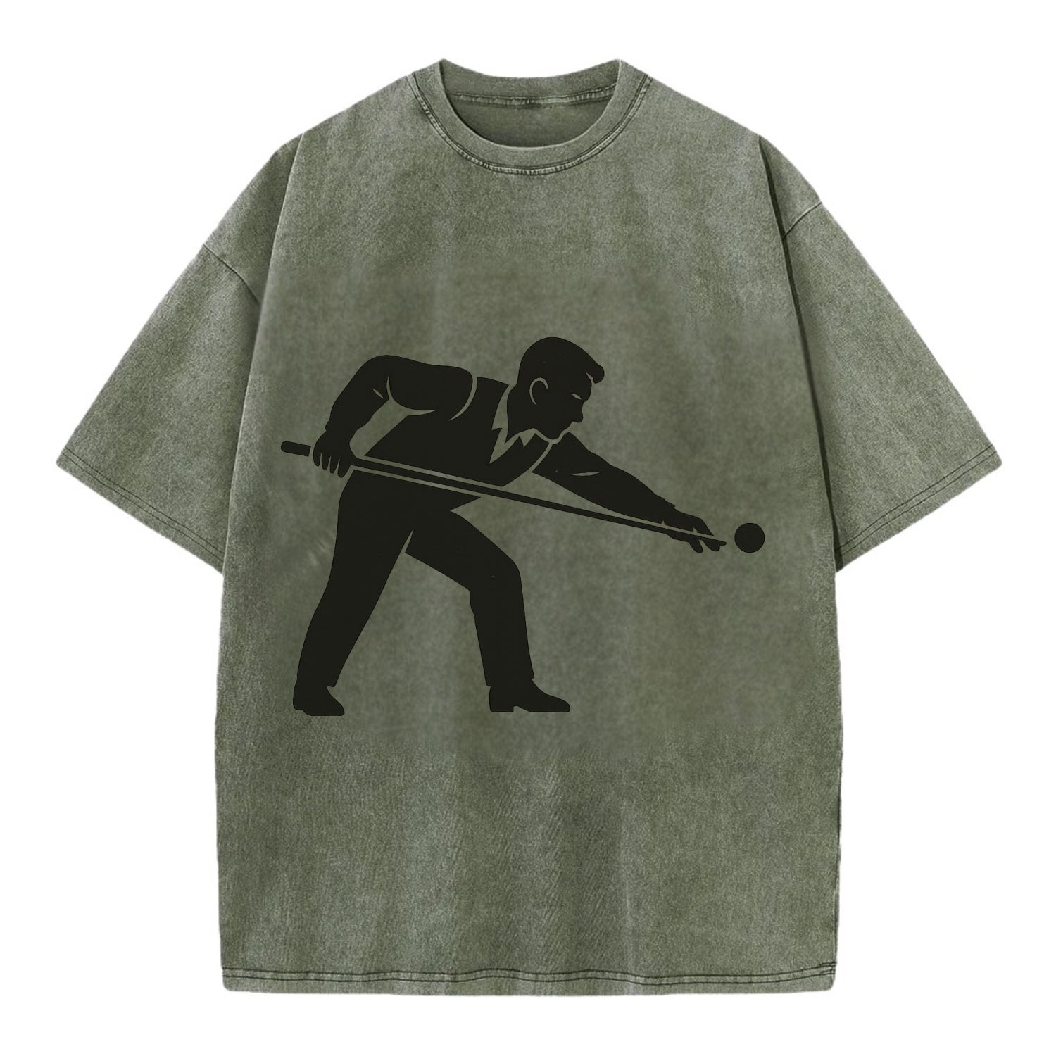 Pool player lining up shot - Vintage T-shirt - Army Green