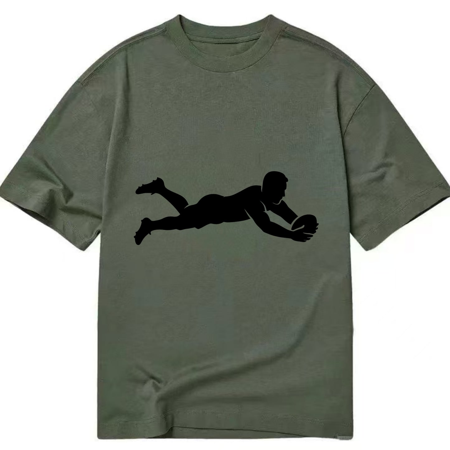Rugby player diving for try - Classic T-shirt - Army Green