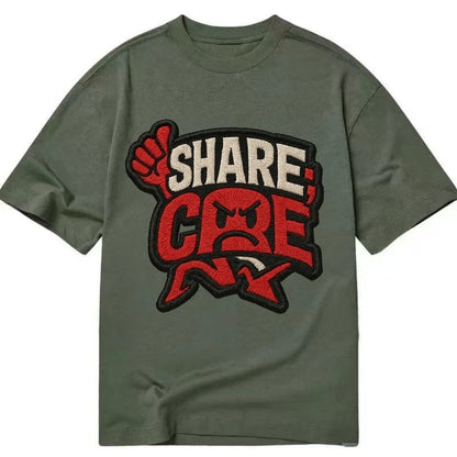SHARE;CARE TOO MUCH Oversharer Green Hat - Classic T-shirt - Army Green