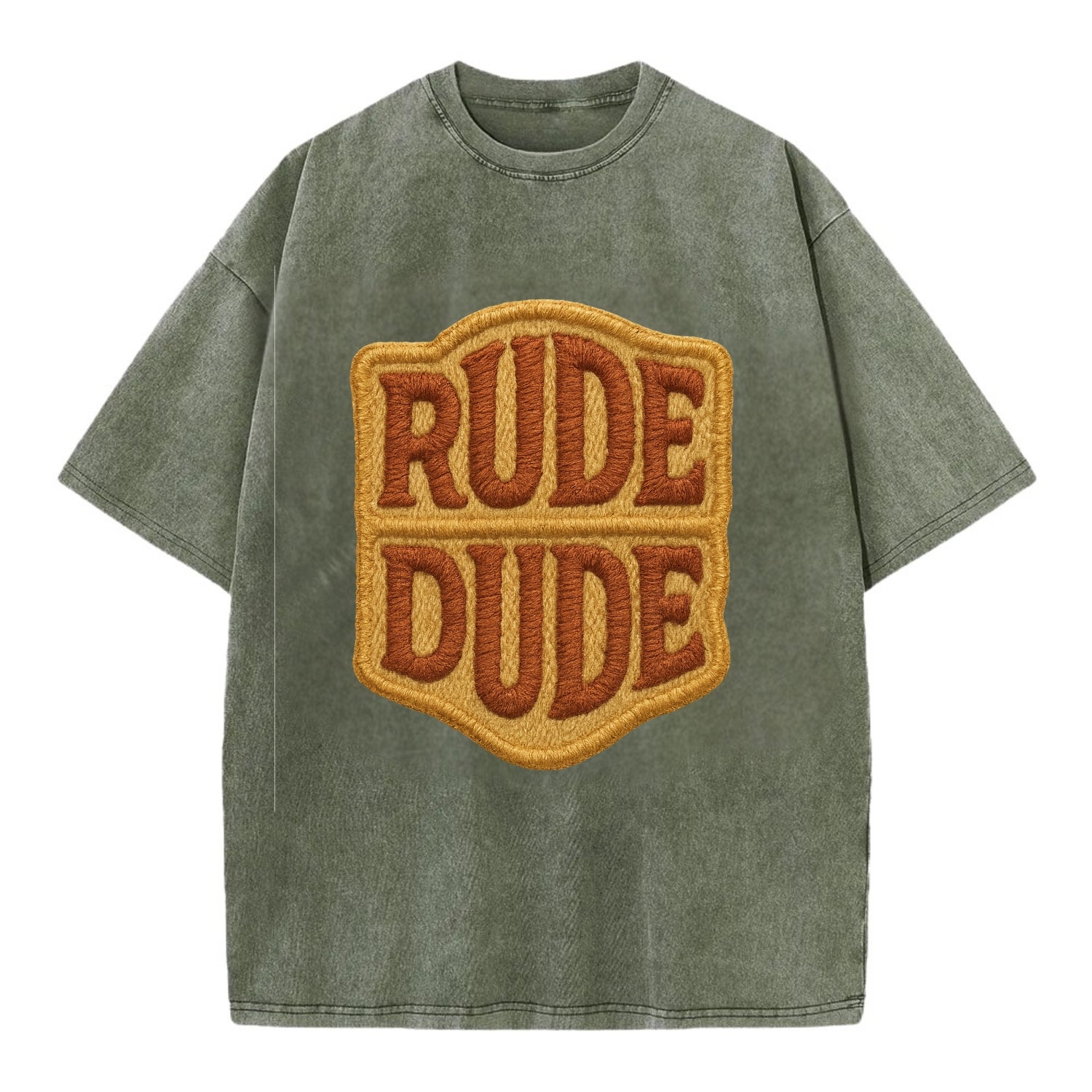 RUDE;DUDE ENERGY Surf Green Trucker - Vintage T-shirt - Army Green