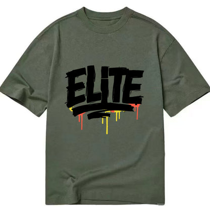Bold typography design - "ELITE" - top tier, highest level - Classic T-shirt - Army Green