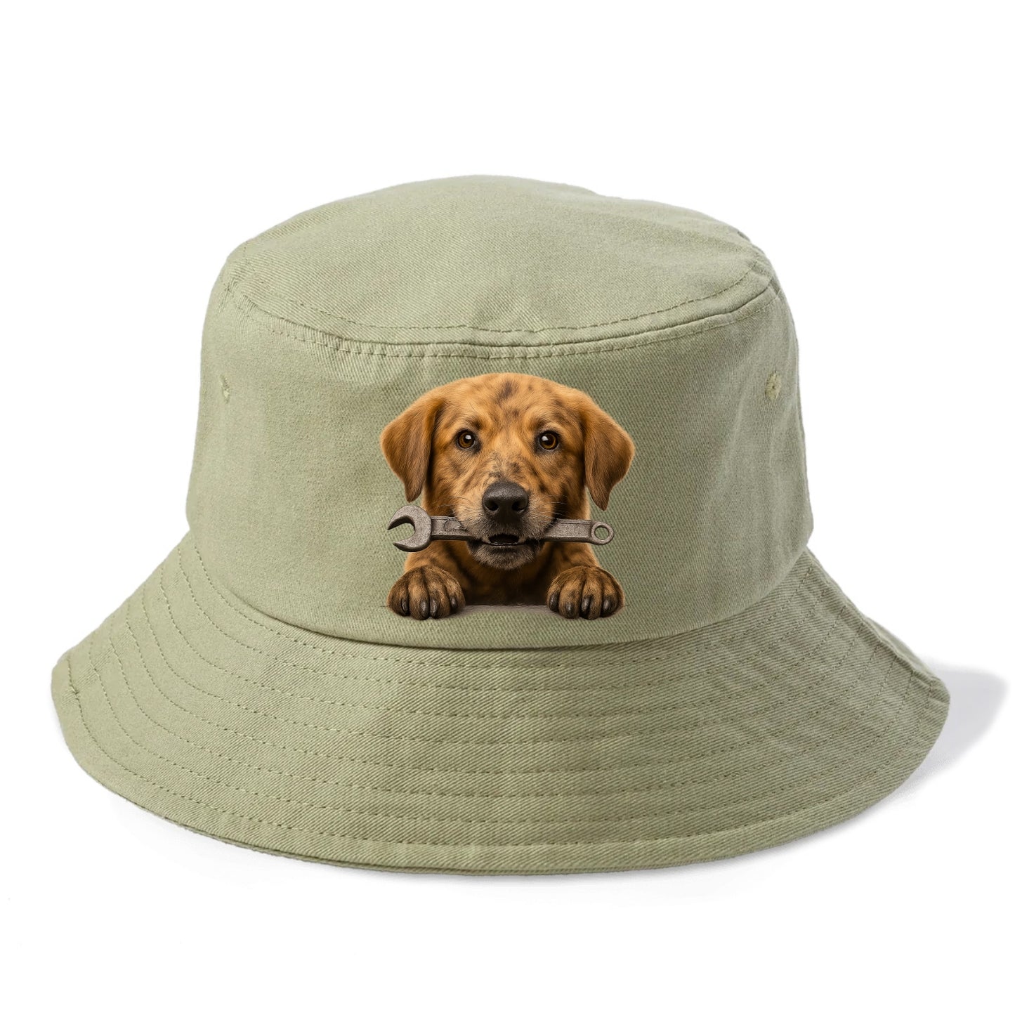 Mechanic Dog  - Bucket Hat - Army Green