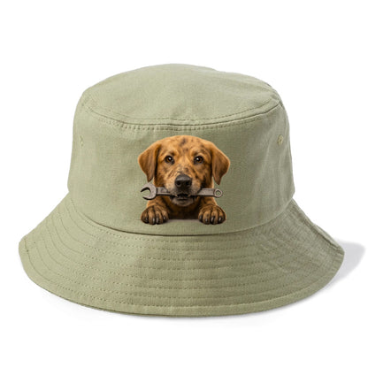 Mechanic Dog  - Bucket Hat - Army Green