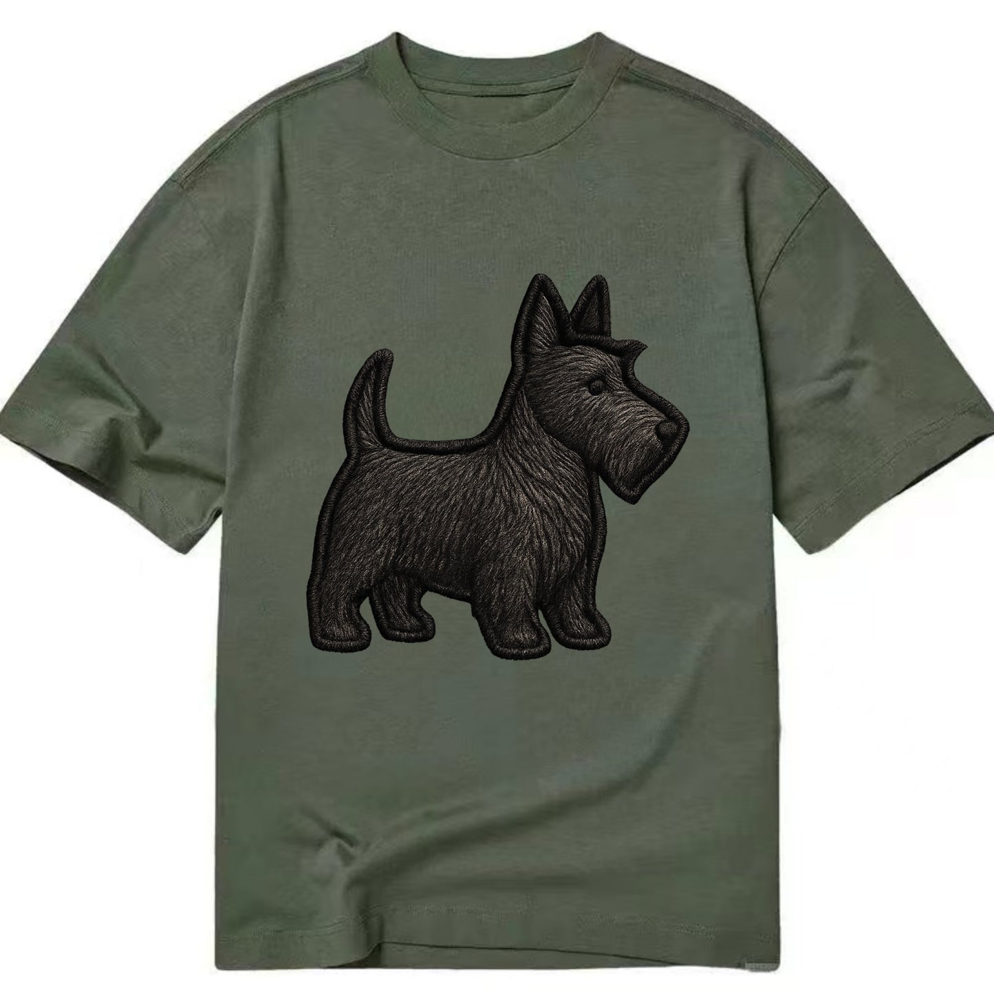 Scottish Terrier - Contemporary scottie - Classic T-shirt - Army Green
