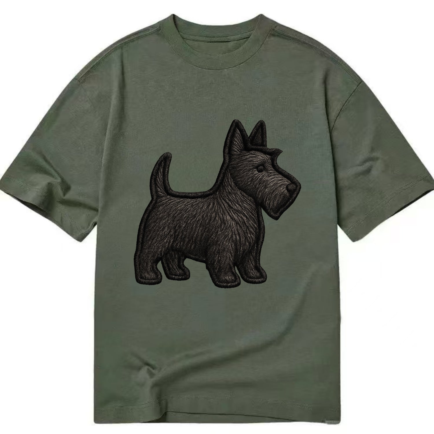 Scottish Terrier - Contemporary scottie - Classic T-shirt - Army Green