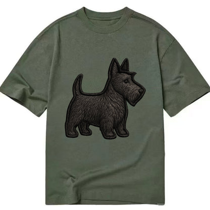 Scottish Terrier - Contemporary scottie - Classic T-shirt - Army Green