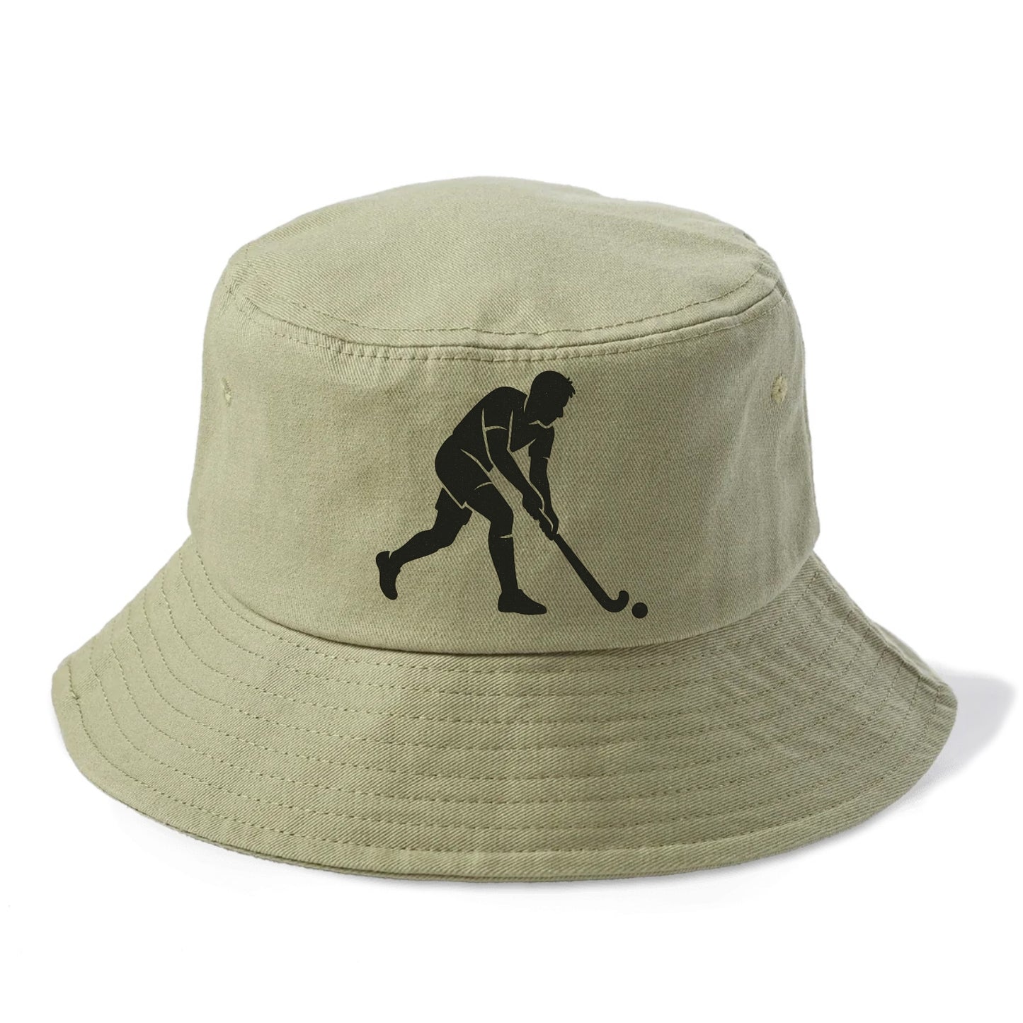 Field hockey player striking the ball - Bucket Hat - Army Green