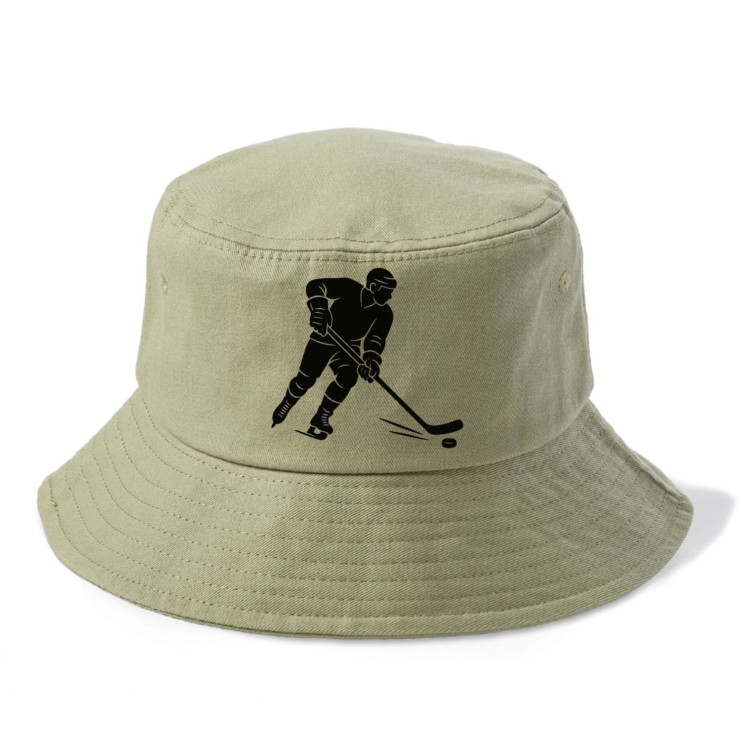 Ice hockey player shooting puck - Bucket Hat - Army Green
