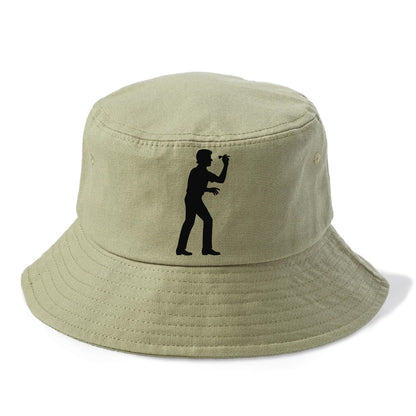 Darts player in throwing stance - Bucket Hat - Army Green
