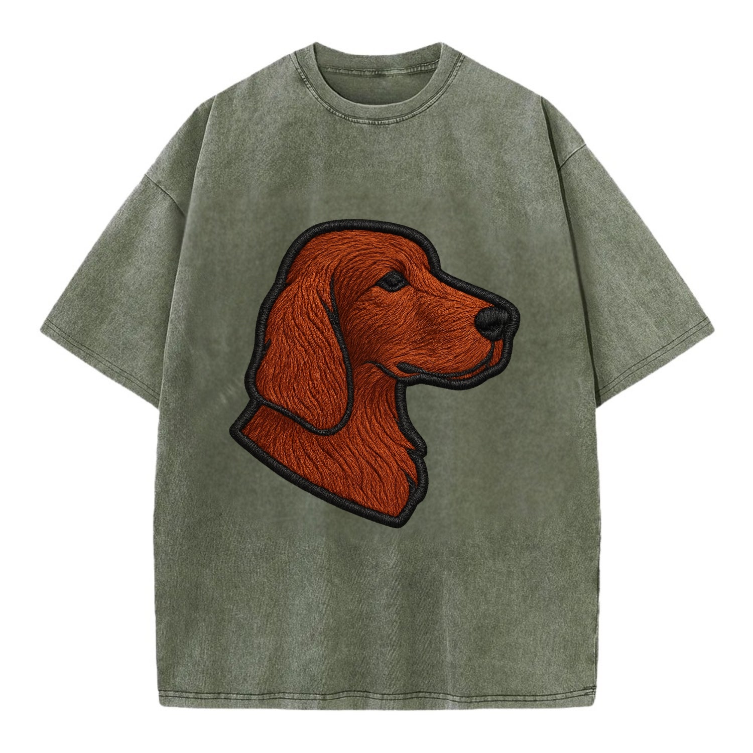 Irish Setter - Contemporary red setter l - Vintage T-shirt - Army Green