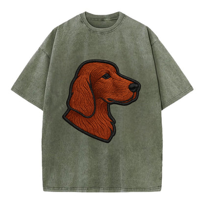 Irish Setter - Contemporary red setter l - Vintage T-shirt - Army Green