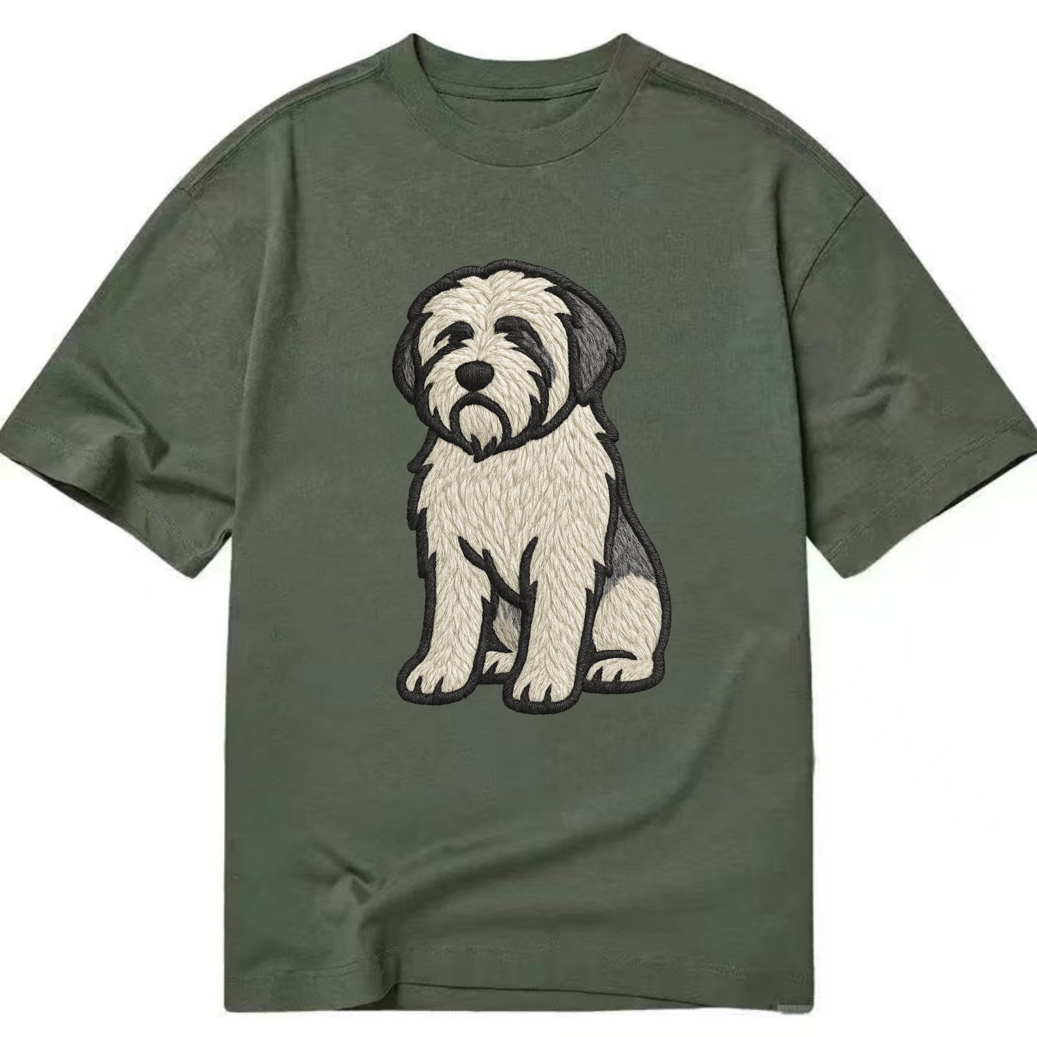 Polish Lowland Sheepdog - White and gray - Classic T-shirt - Army Green