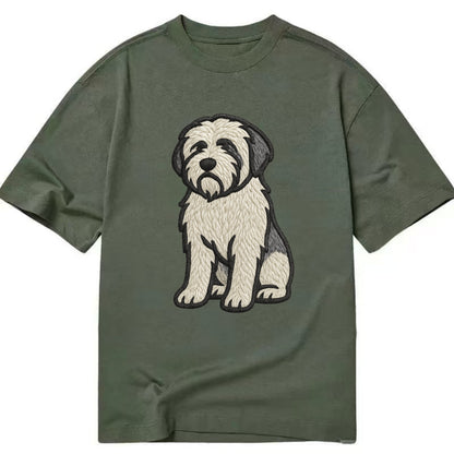 Polish Lowland Sheepdog - White and gray - Classic T-shirt - Army Green