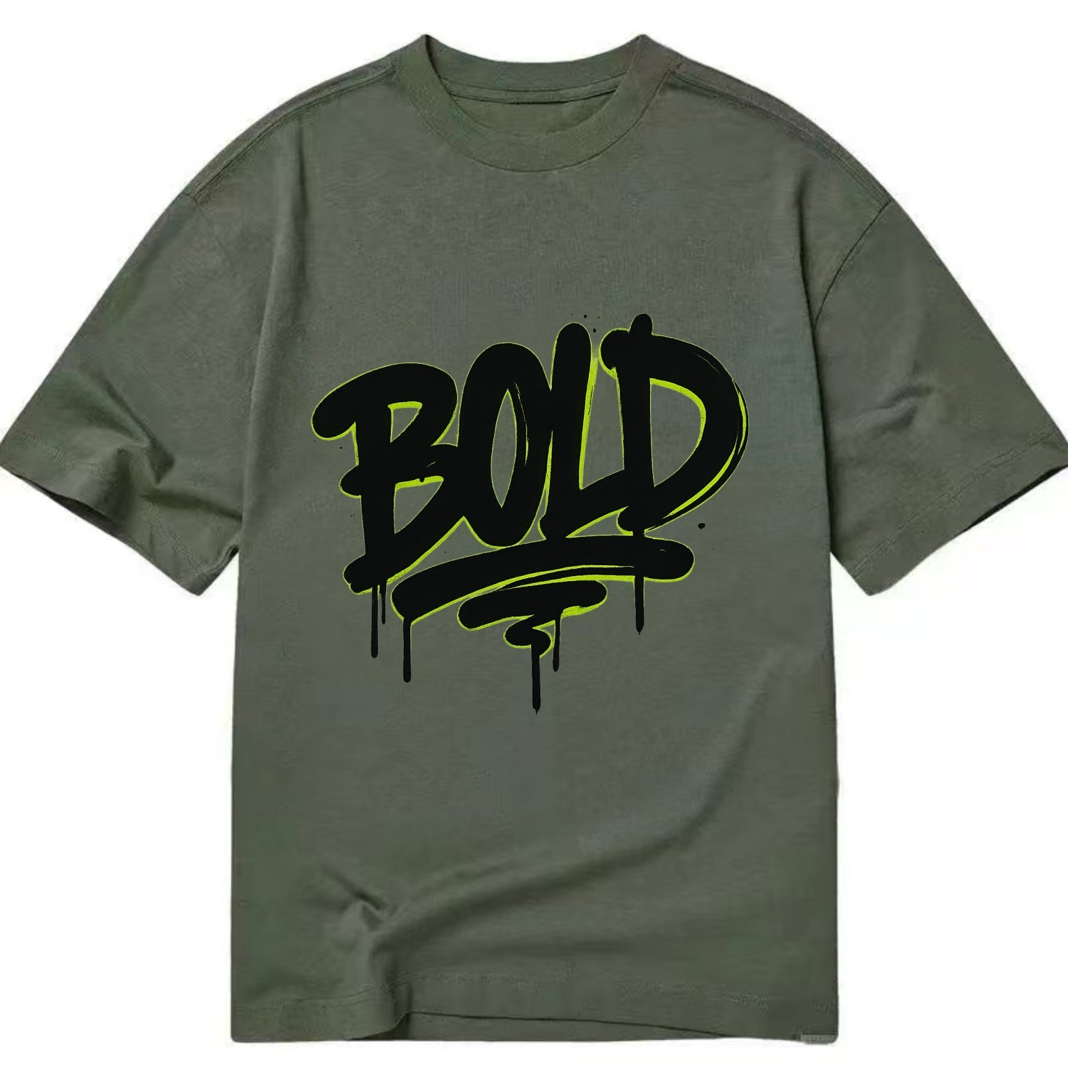 Bold typography design - "BOLD" - courageous, standing out - Classic T-shirt - Army Green