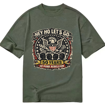 RAMONES LEGACY | Hey Ho Let's Go typography | Presidential seal parody | Four - Classic T-shirt - Army Green