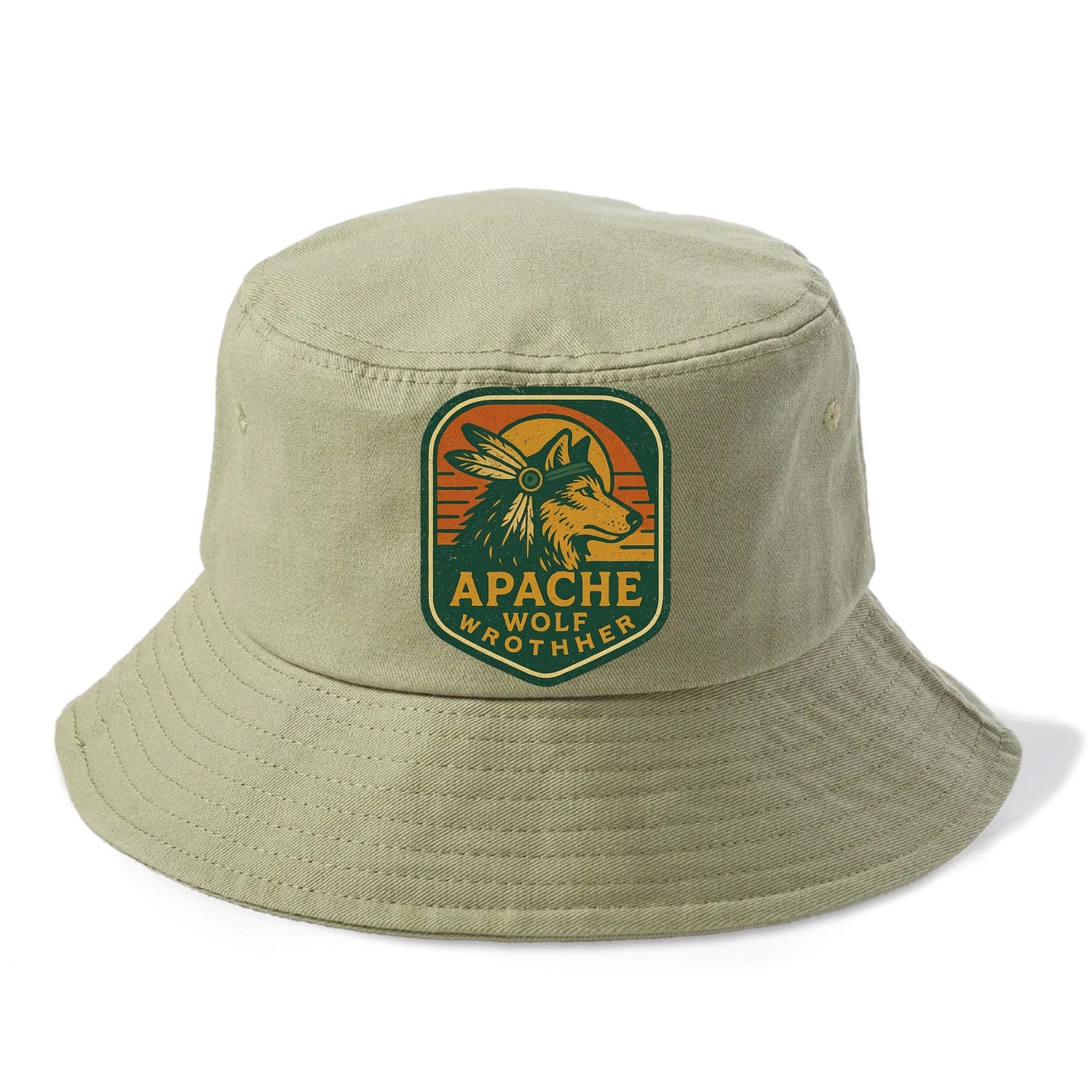 Apache Wolf Brother  - Bucket Hat - Army Green