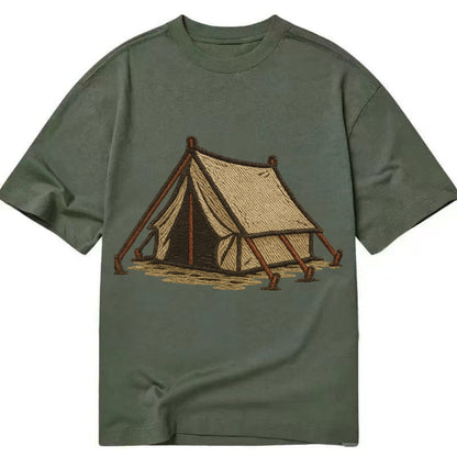Camping Tent  - Classic T-shirt - Army Green