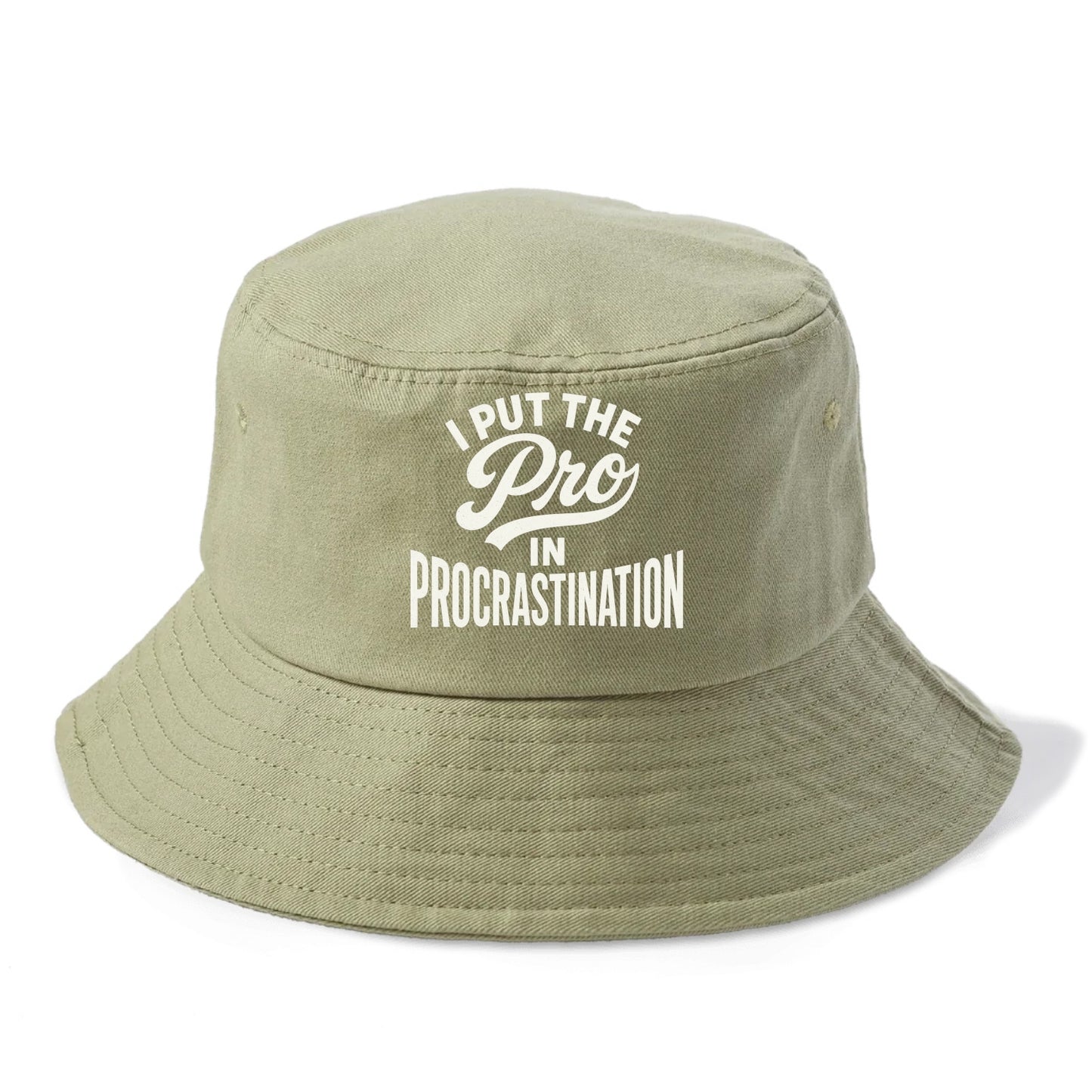 I Put The Pro In Procrastination - Bucket Hat - Army Green
