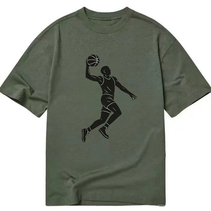 Basketball player dunking silhouette - Classic T-shirt - Army Green