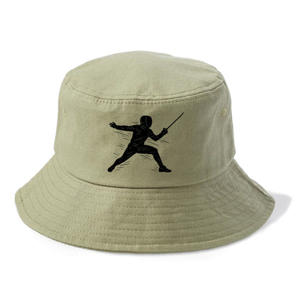Fencer lunging attack position - Bucket Hat - Army Green