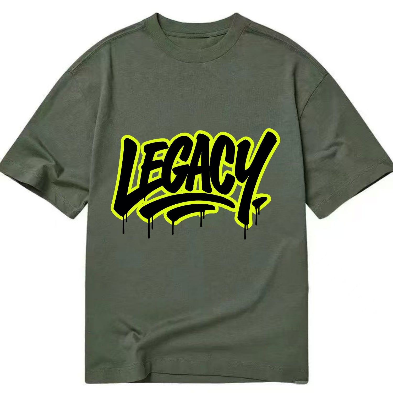 Bold typography design - "LEGACY" - what you leave behind, lasting impact - Classic T-shirt - Army Green