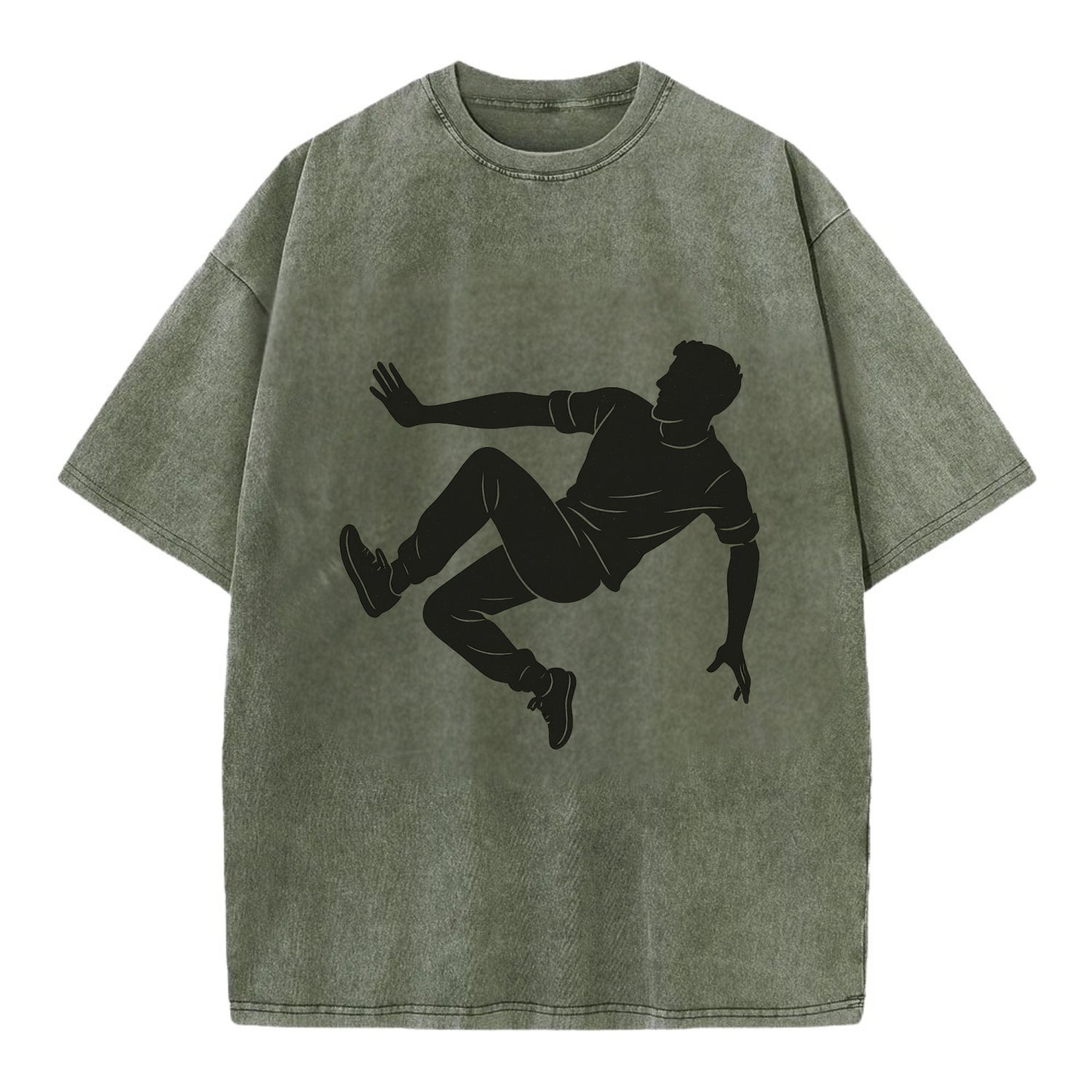 Parkour athlete wall run - Vintage T-shirt - Army Green