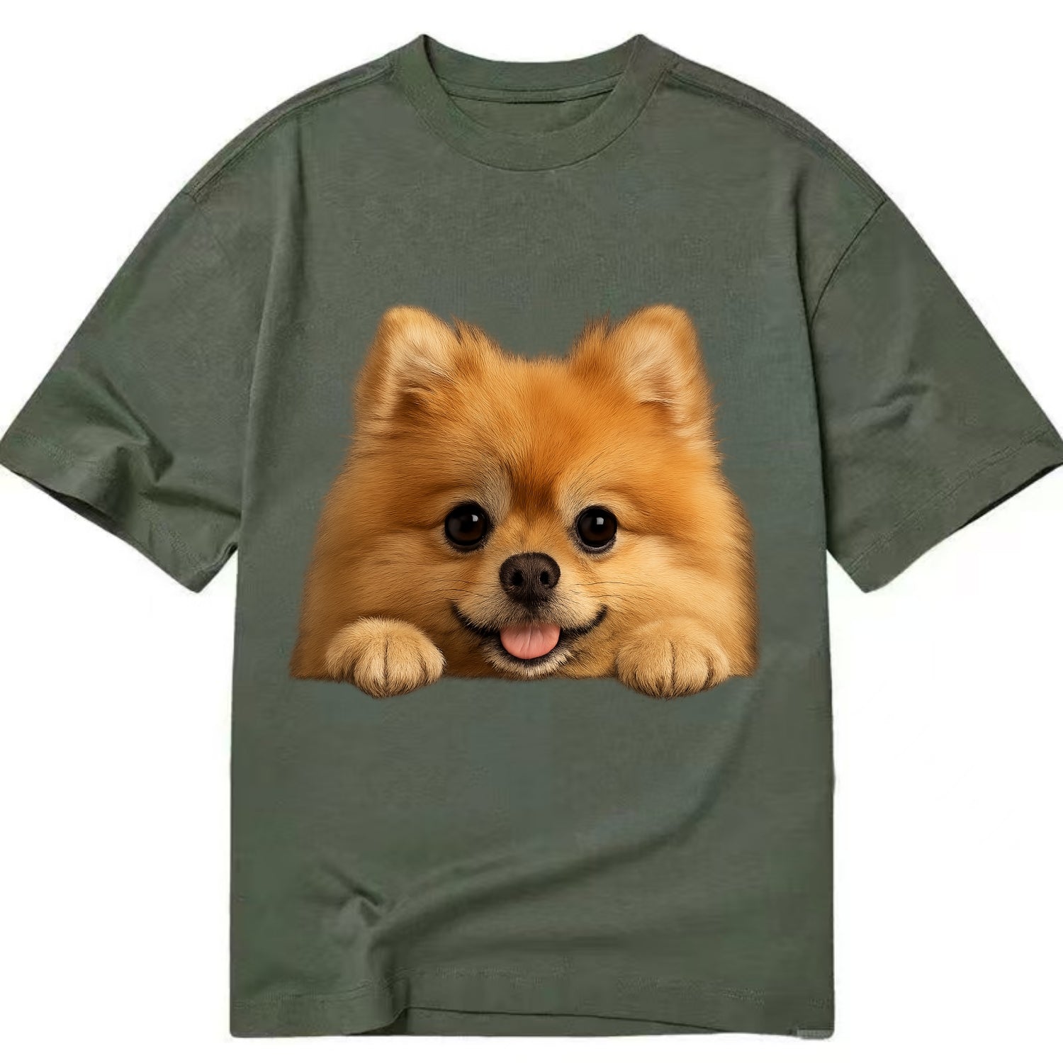 Pomeranian  - Classic T-shirt - Army Green