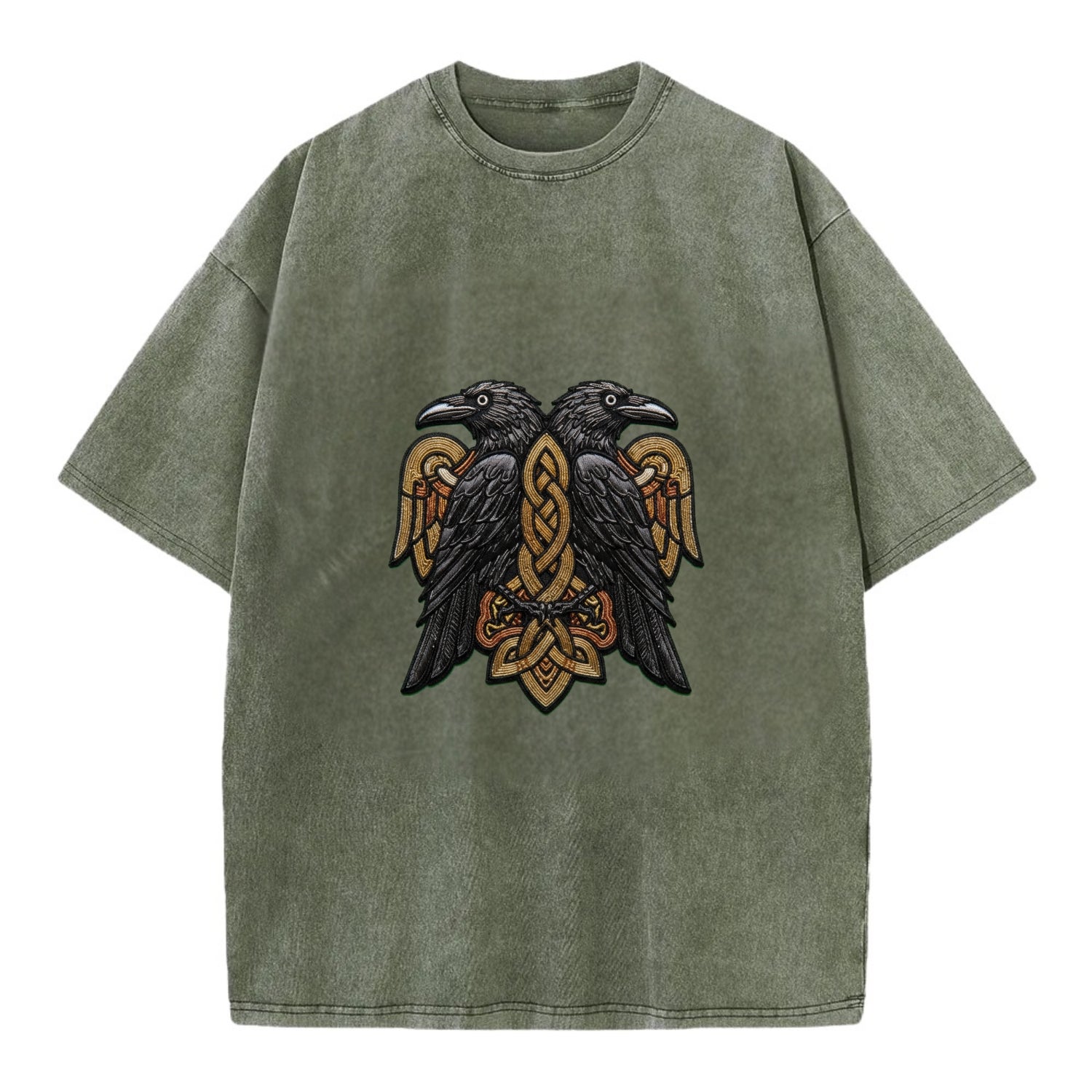 Odin's Ravens - Vintage T-shirt - Army Green