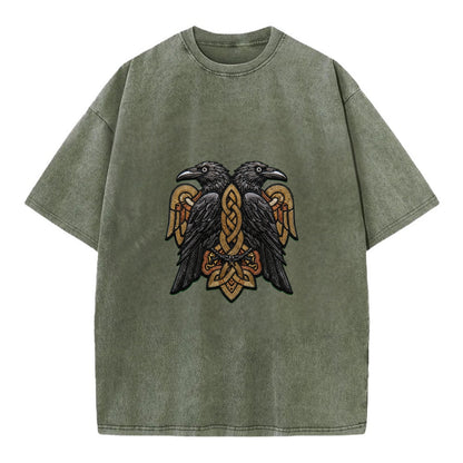 Odin's Ravens - Vintage T-shirt - Army Green
