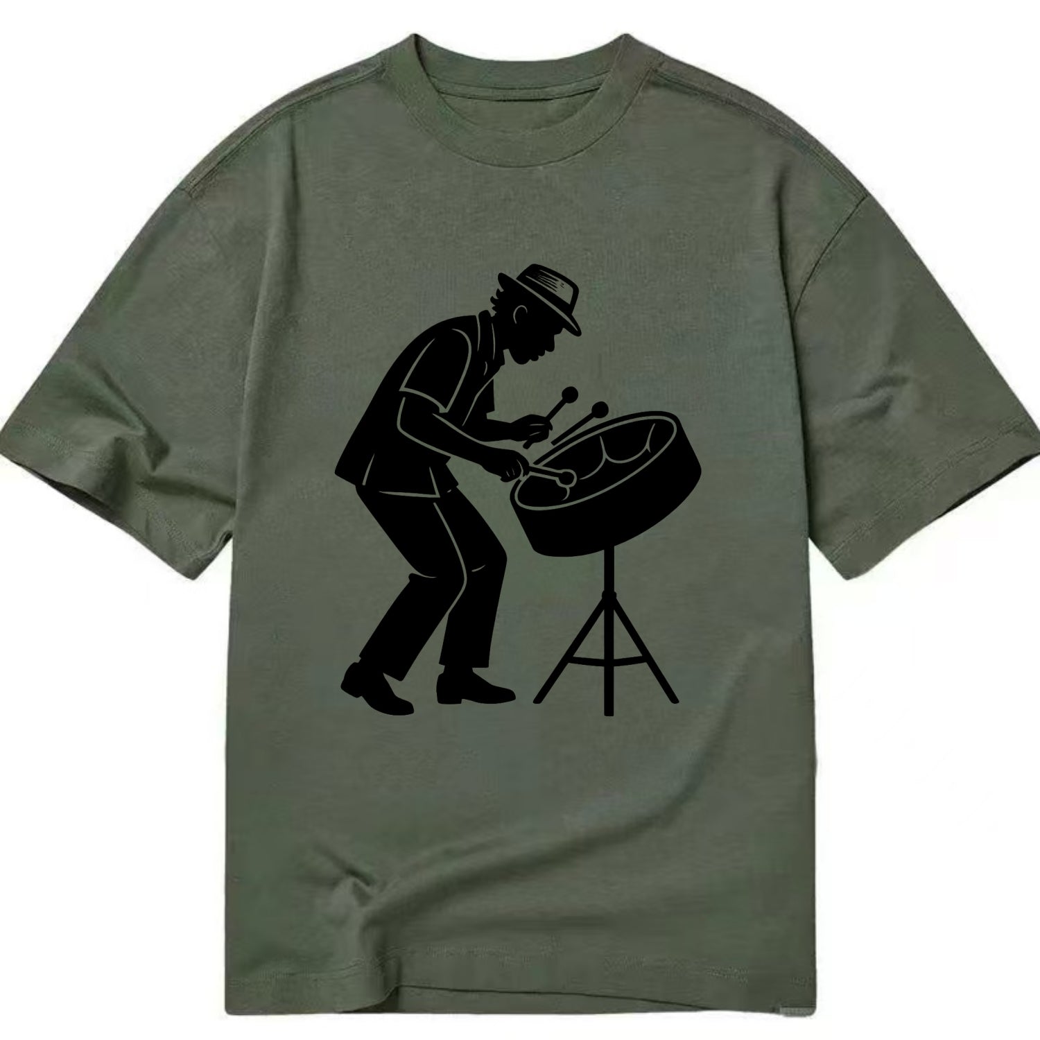 Steel drum player Caribbean rhythm - Classic T-shirt - Army Green