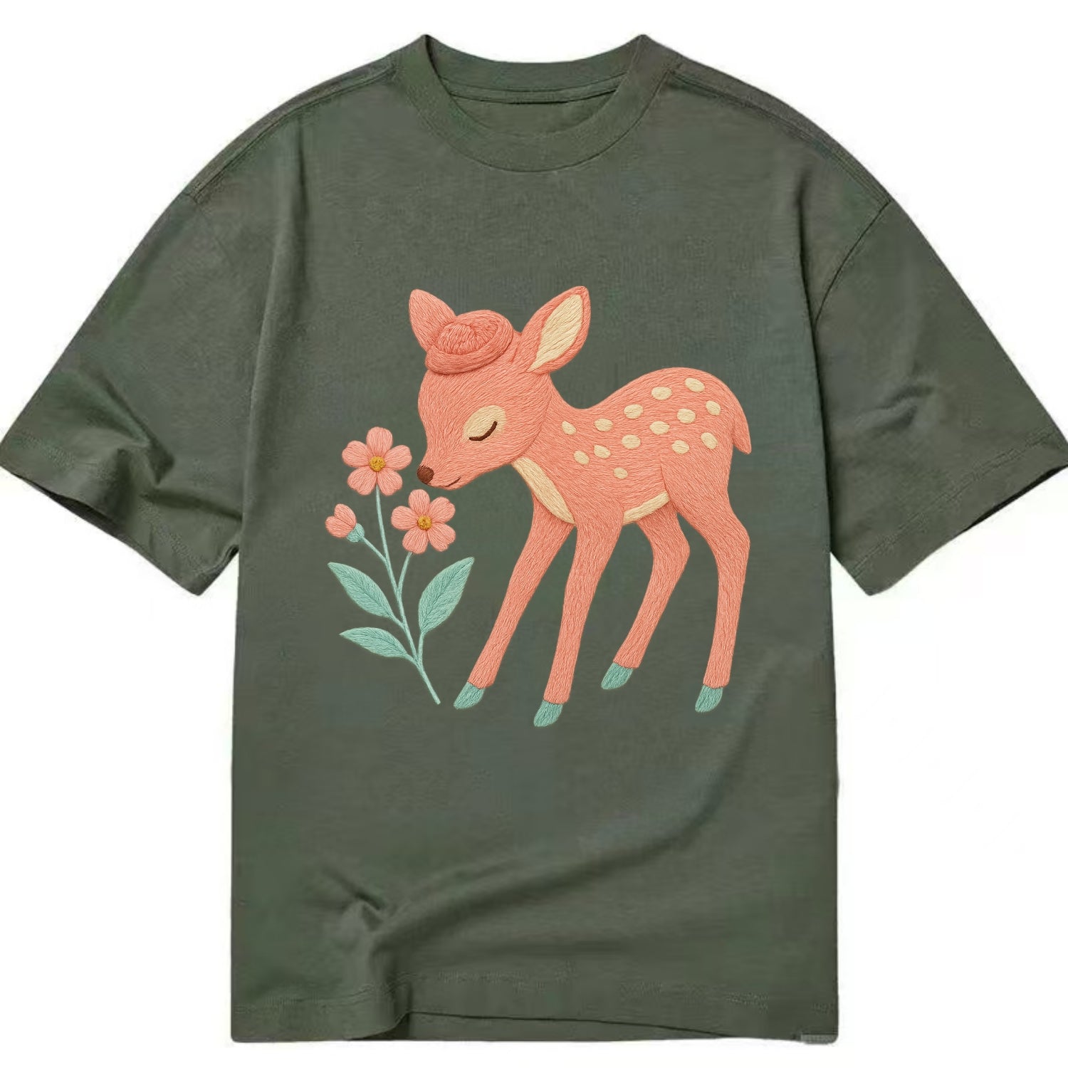 Coral Fawn - Classic T-shirt - Army Green