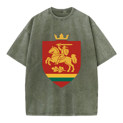Lithuania Royal Logo  - Vintage T-shirt - Army Green