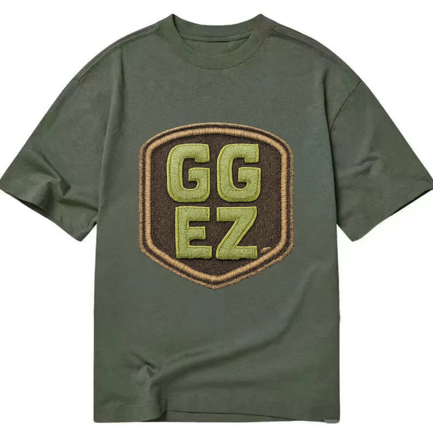GG EZ - victory text in neon green , easy win - Classic T-shirt - Army Green