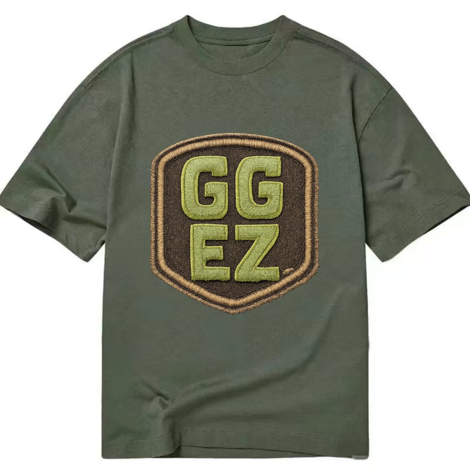 GG EZ - victory text in neon green , easy win - Classic T-shirt - Army Green