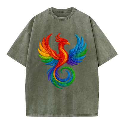 Phoenix Rising  - Vintage T-shirt - Army Green