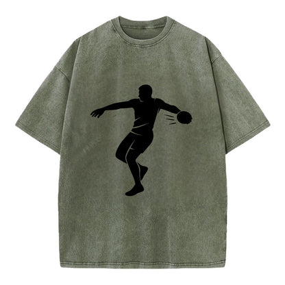 Discus thrower spinning release - Vintage T-shirt - Army Green