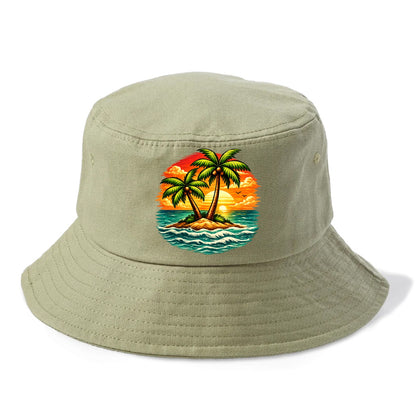 Tropical Island - Bucket Hat - Army Green