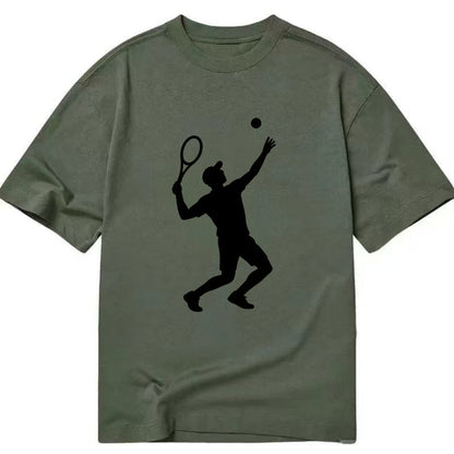 Tennis player serving powerful shot - Classic T-shirt - Army Green