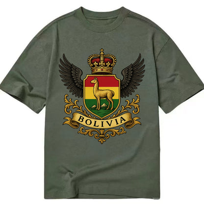 Bolivia Llama Emblem  - Classic T-shirt - Army Green