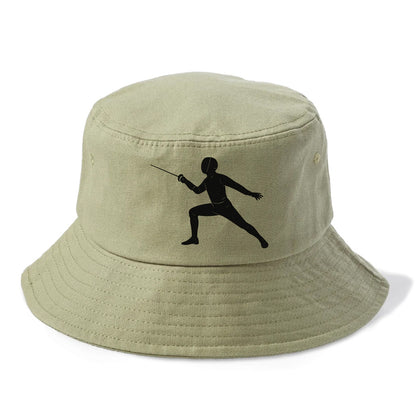 Fencer in lunge position - Bucket Hat - Army Green