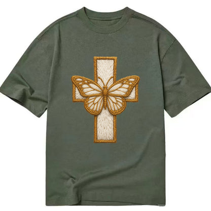 Resurrection Cross  - Classic T-shirt - Army Green