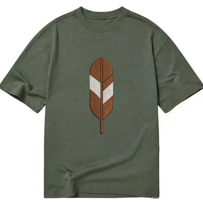 Eagle Feather  - Classic T-shirt - Army Green