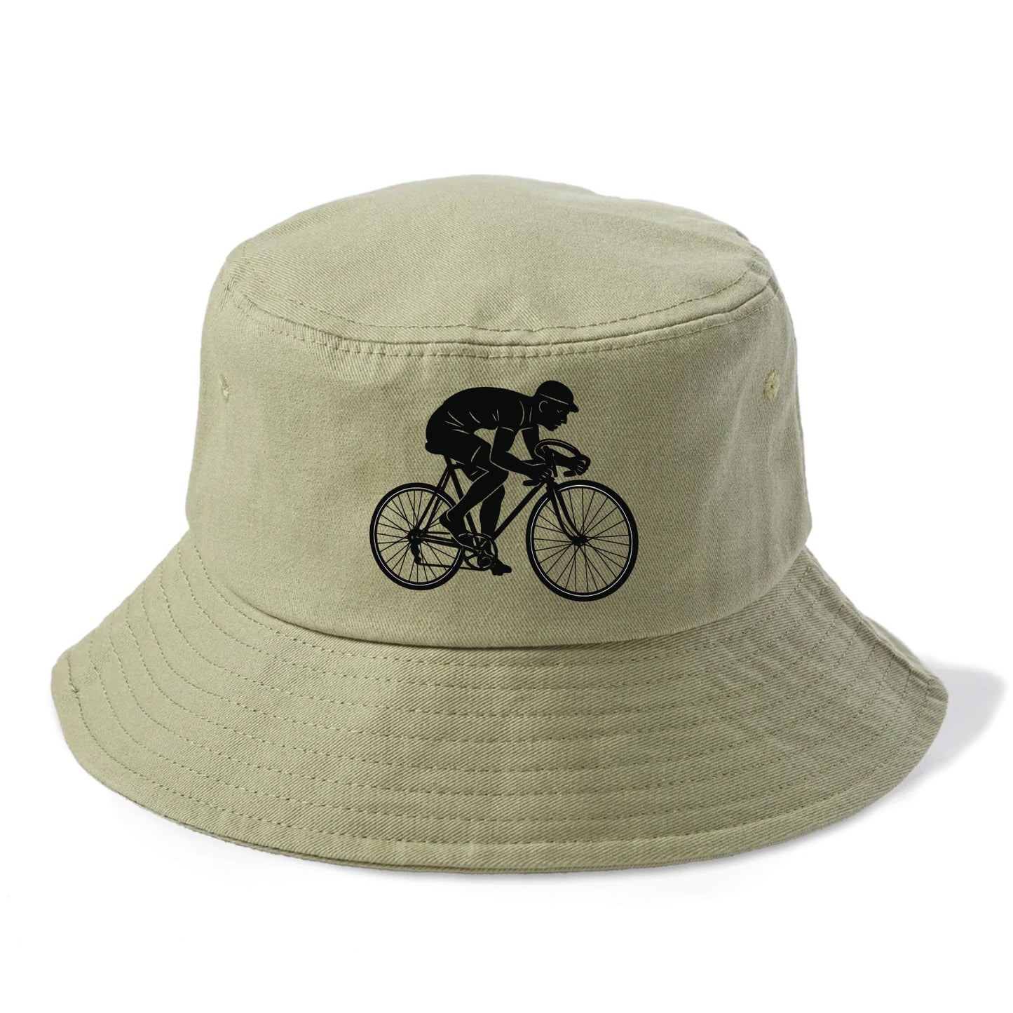 Cyclist sprinting in racing position - Bucket Hat - Army Green