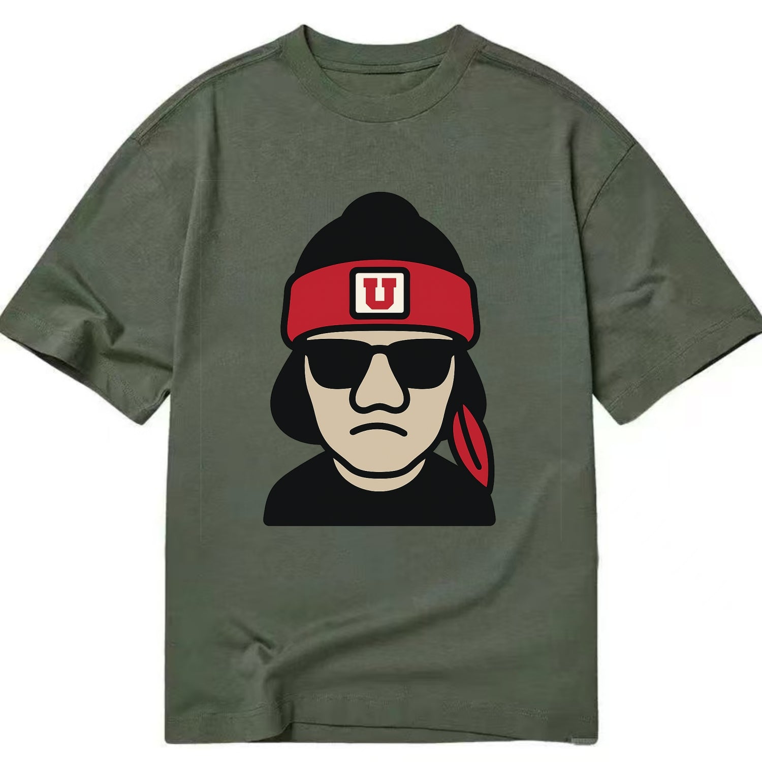 Salt Lake Ute wearing Utah beanie with U patch - Classic T-shirt - Army Green