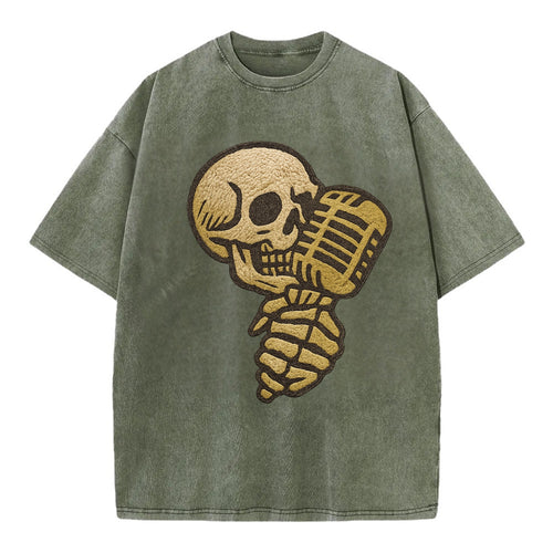 Skull Microphone  - Vintage T-shirt